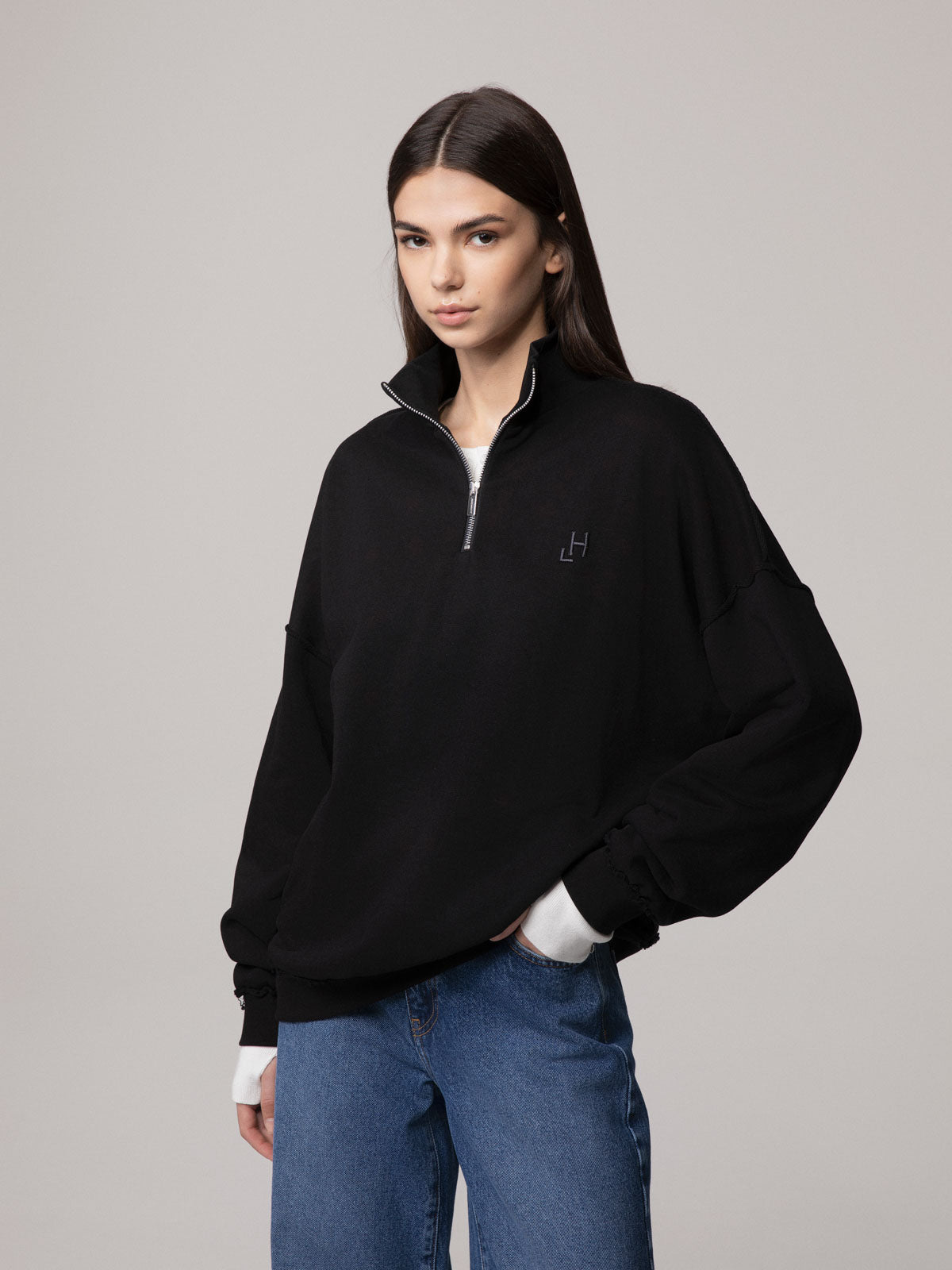 FELPA OVERSIZE CON CUCITURE A VISTA
