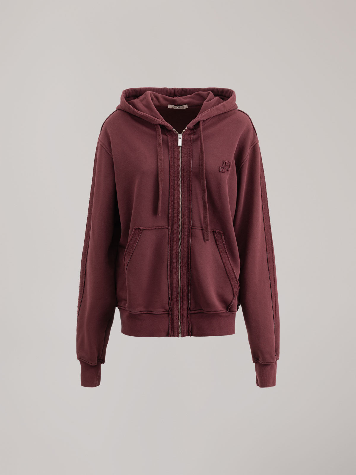 FELPA CAPPICCIO FULL ZIP CON PARTI A ROVESCIO