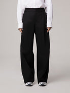 PANTALONE OVER CON DOPPIA PENCES IN COTONE