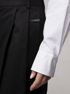PANTALONE OVER CON DOPPIA PENCES IN COTONE