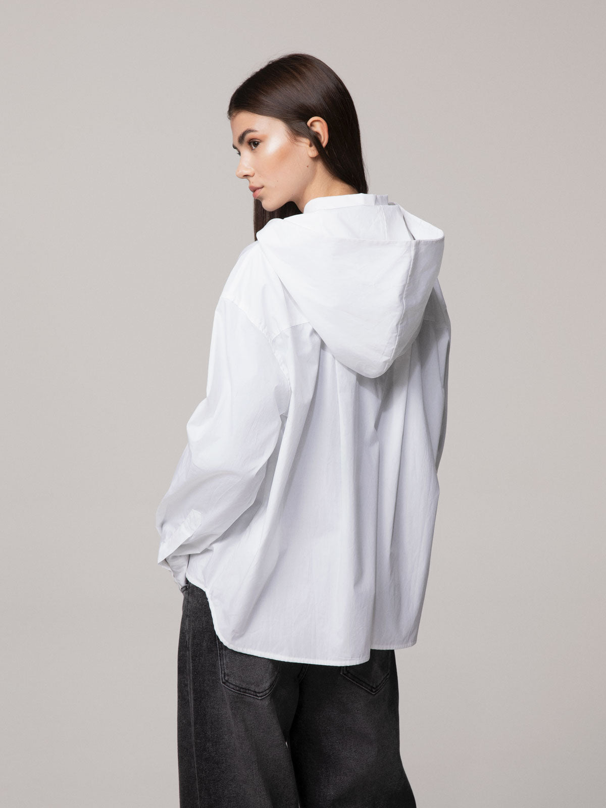 CAMICIA OVER CON CAPPUCCIO REMOVIBILE