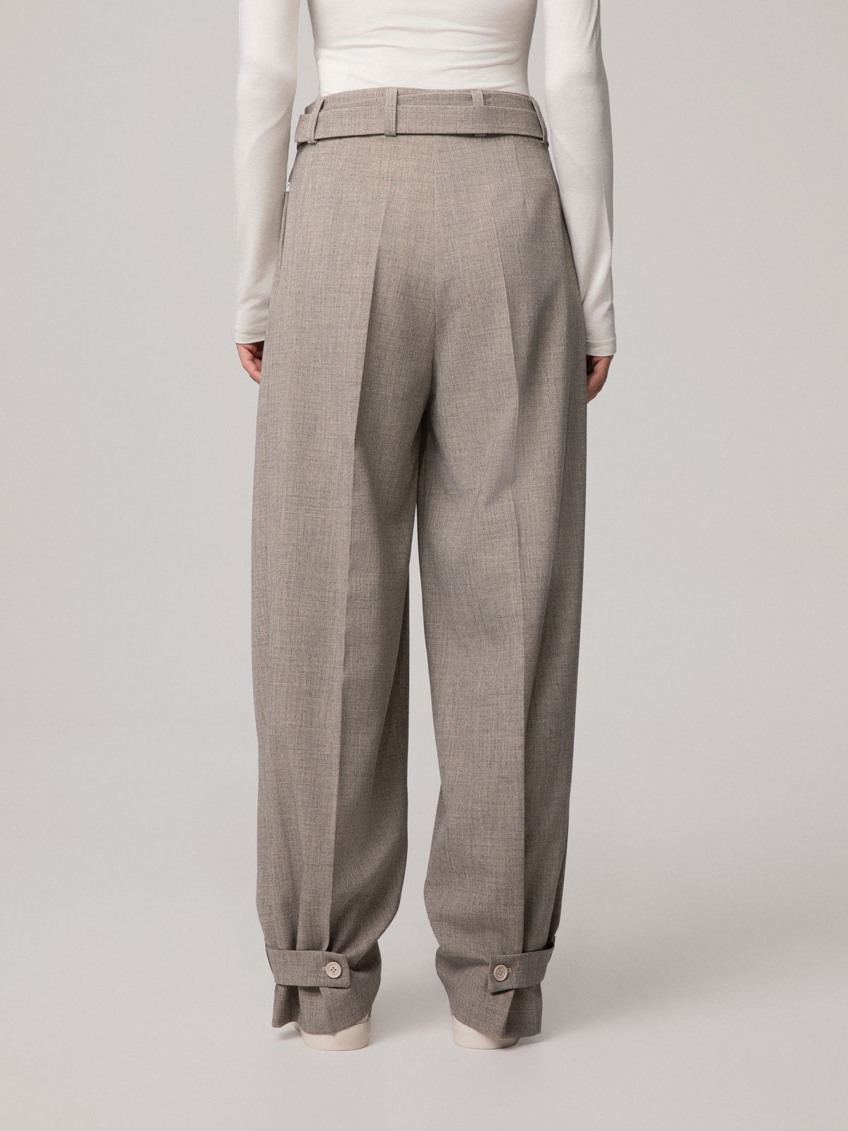 PANTALONE IN POLIVISCOSA CON CINTURINO