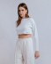 CROP TOP IN JERSEY MANICA LUNGA CON STAMPA SUL DAVANTI