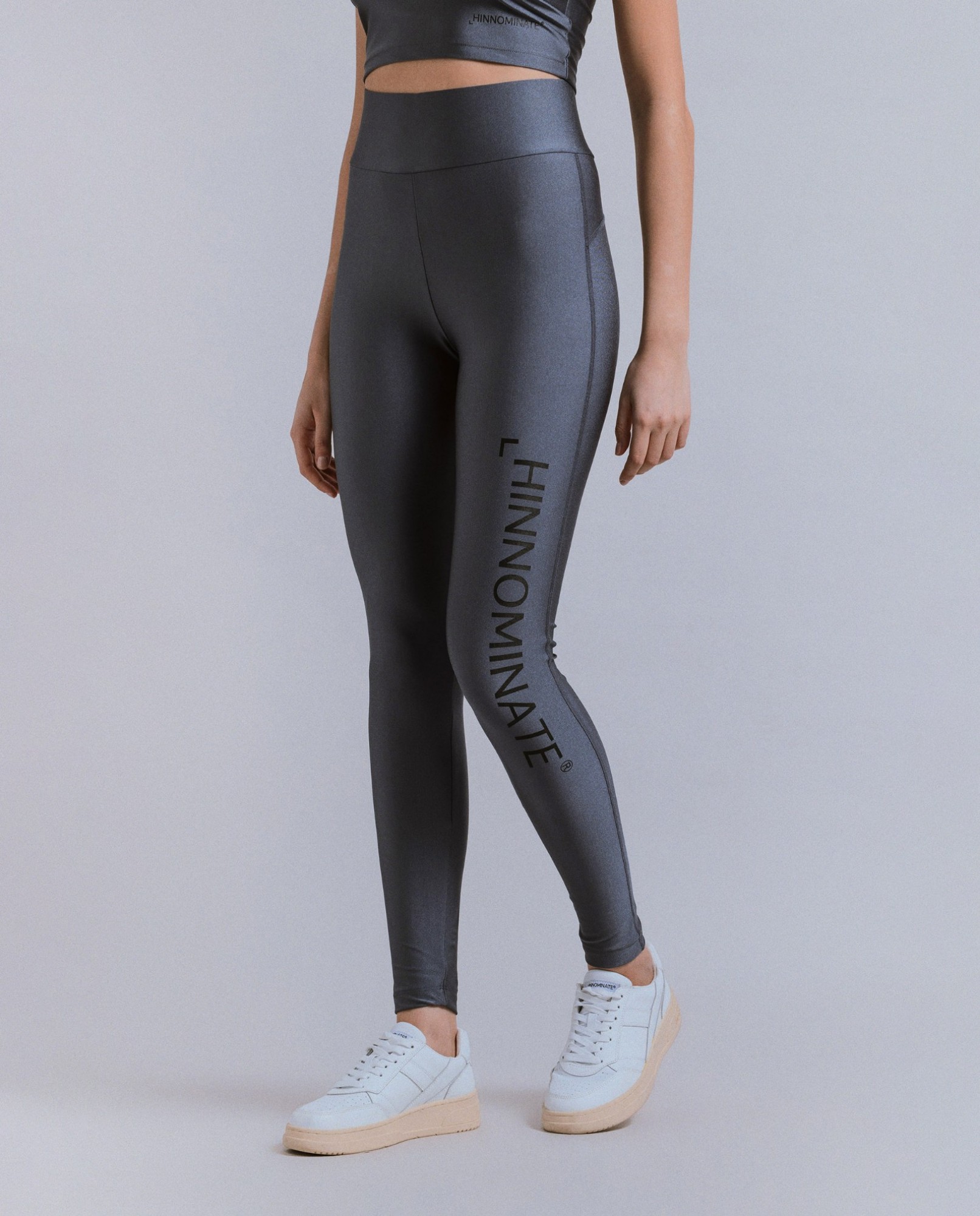 LEGGINGS IN LYCRA LUCIDA CON STAMPA LATERALE