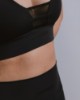 TOP FITNESS CON INSERTO IN TULLE CON STAMPA SILICONATA