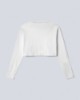 Crop Top In Jersey Manica Lunga Off White