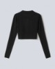 Crop Top In Costina Mossa Nero