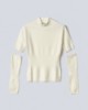 Maglia Lupetto In Costina Mossa Con Manicotti Off White