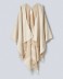 Poncho Con Frange E Personalizzazione Off White