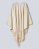 Poncho Con Frange E Personalizzazione Off White