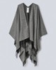 Poncho Con Frange E Personalizzazione Grigio Melange