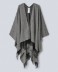 Poncho Con Frange E Personalizzazione Grigio Melange