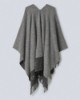 Poncho Con Frange E Personalizzazione Grigio Melange