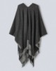 Poncho Con Frange E Personalizzazione Nero