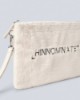 Pochette In Ecopelliccia Con Ricamo Off White