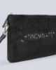 Pochette In Ecopelliccia Con Ricamo Nero