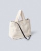 Shopper Grande In Ecopelliccia Con Ricamo Off White