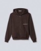 Felpa Basica  Cappuccio All Zip Con Stampa  •  Moro