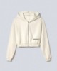 Felpa Basica Cappuccio All Zip Corta •  Off White