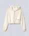 Felpa Basica Cappuccio All Zip Corta •  Off White