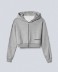 Felpa Basica Cappuccio All Zip Corta • Grigio Melange