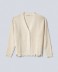 Cardigan Corto In Maglia Perlata Con Off White