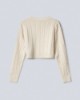 Maglia Girocollo A Trecce Con Etichetta •  Off White