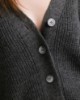 Cardigan Corto In Maglia Perlata Con Grigio Melange