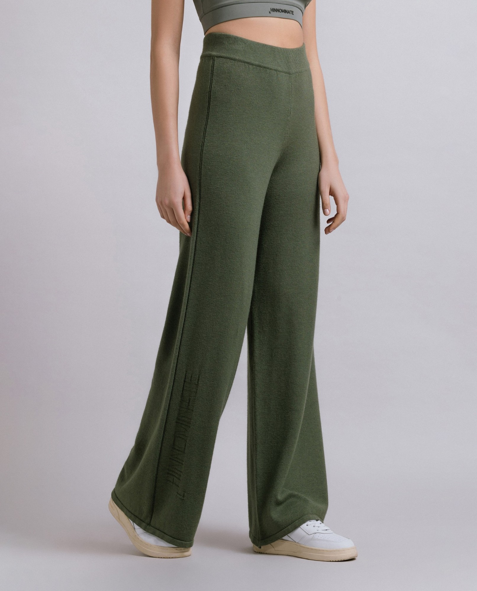 Pantalone A Palazzo In Maglia  • Salvia