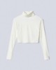 Crop Top Dolcevita In Viscosa Con Etichetta  •  Off White