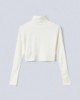 Crop Top Dolcevita In Viscosa Con Etichetta  •  Off White