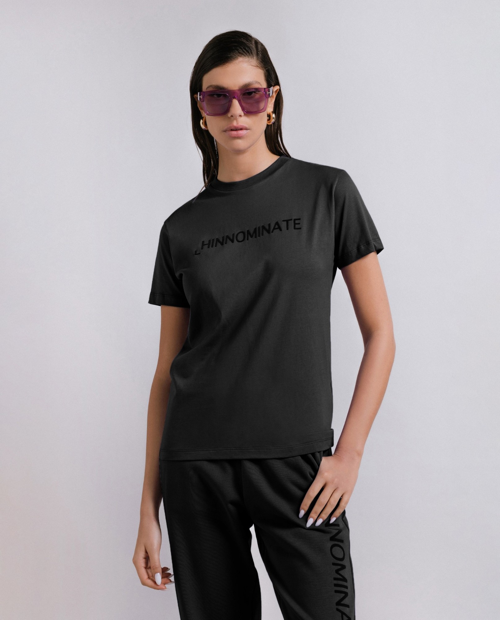 Picture of Jersey T-Shirt With Flock Black