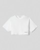 T-shirt corta mezza manica in jersey con stampa • Bianco