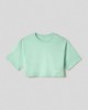 T-shirt corta mezza manica in jersey con stampa • Verde giada