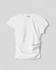 T-shirt in bielastico smanicata con arricciature sui fianchi • Bianco