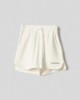 Shorts corto in felpa con spacchi laterali e stampa • Off white