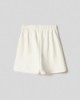 Shorts corto in felpa con spacchi laterali e stampa • Off white