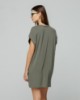 Picture of Short oversized half-sleeve dress with label • Moss