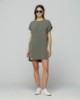 Picture of Short oversized half-sleeve dress with label • Moss